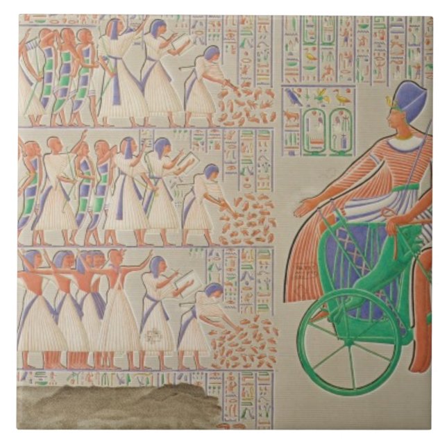 Bas-lättnad på Medynet-Abou, slott av kungarna på Kakelplatta (Framsidan)