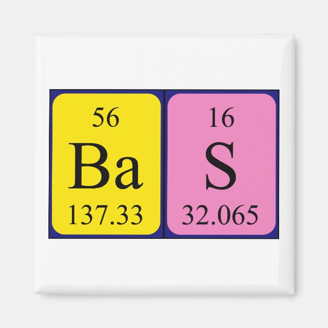 Bas Periodisk magnet bord namn (Framsidan)
