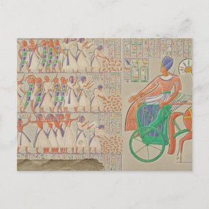 Bas-relief på Medynet-Abou, Kung Palace på Vykort