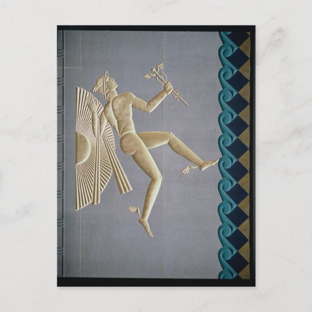 Bas-relief som beskriver kvicksilver vykort (Framsida)