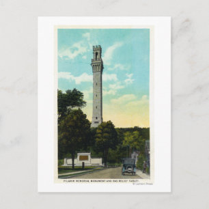 Bas Relief Tablet och Pilgrim Memorial View Vykort