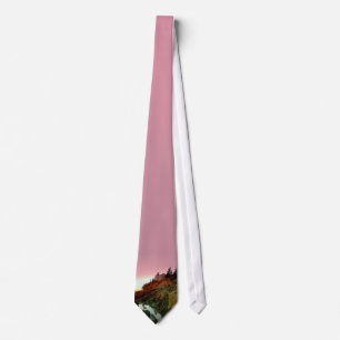 Bas- Tie för hamnfyrsolnedgång Slips