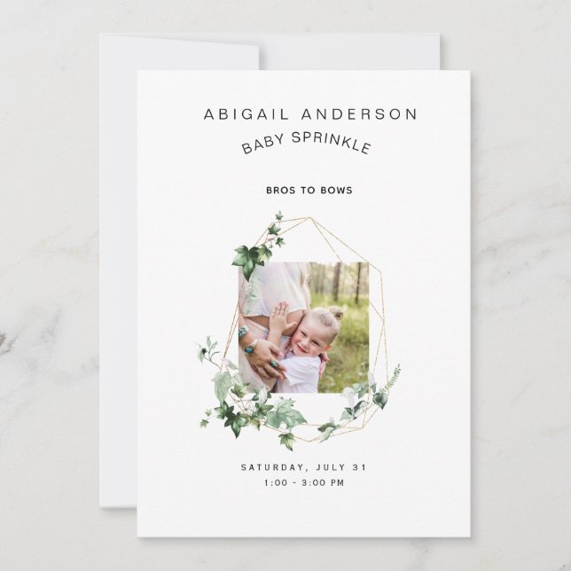 Bas till Bows Baby Sprinkle-inbjudan Inbjudningar (Framsida)