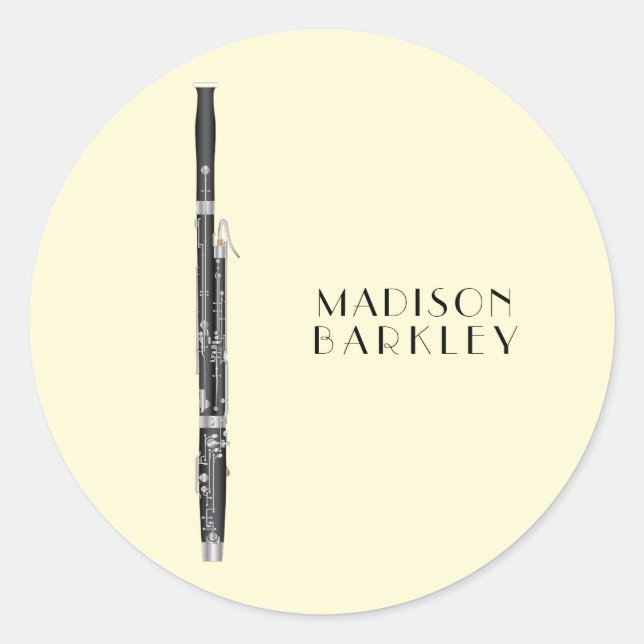 Basago Musician Teacher Woodwind Runt Klistermärke (Framsida)