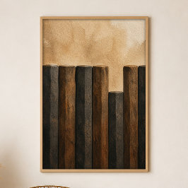 Basalt Column Rytm Gouache Boho Konst Affisch
