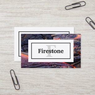 Basalt Lava-flöde med ditt namn och Monogram Visitkort