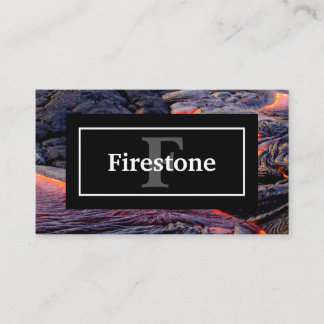 Basalt Lava-flöde med ditt namn och Monogram Visitkort