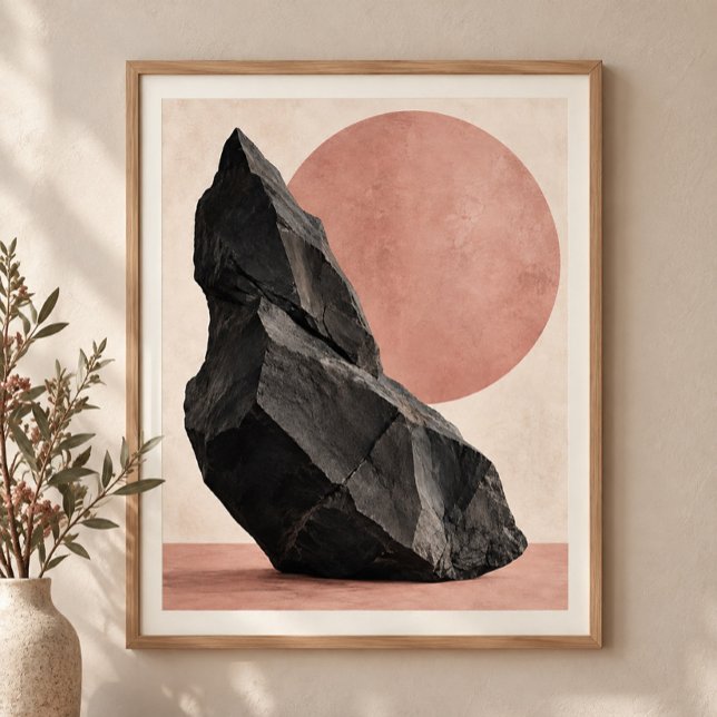 Basalt och Rose Konsttryck Poster (Styled display of Basalt and Rose Art Print. Frame, mat and furnishings shown for illustration; select framing options separately.)