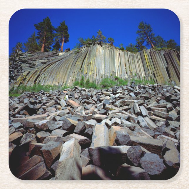 Basaltformationer av Devils Postpile Underlägg Papper Kvadrat (Framsidan)