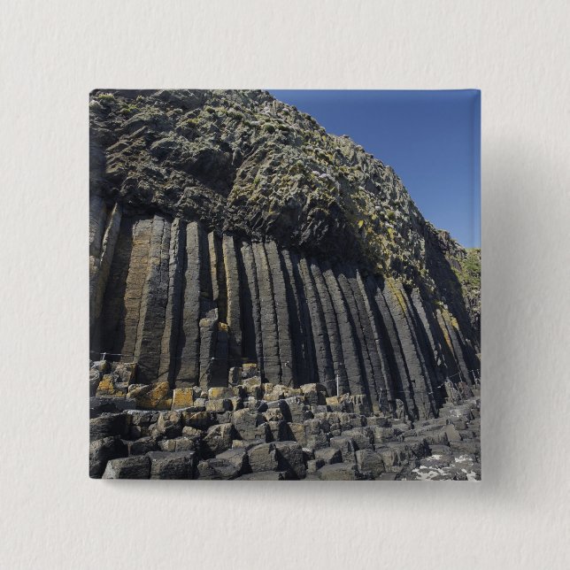 Basaltkolonner vid Fingal's Cave, Staffa, utanför Knapp (Framsida)