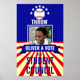 Basboll Throw a Vote Sports-Thees Poster