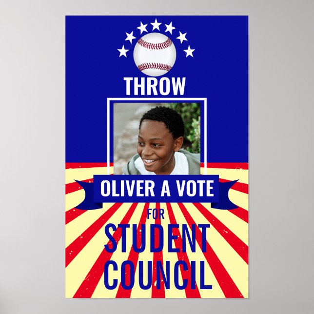 Basboll Throw a Vote Sports-Thees Poster (Framsidan)