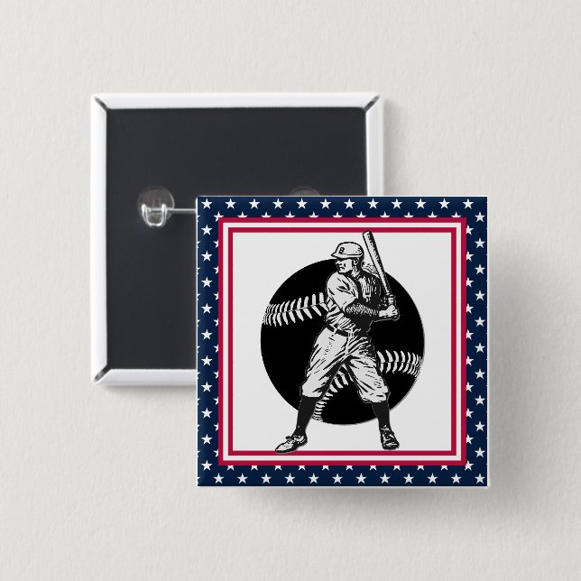 Basboll:Vintage-knapp Knapp (Framsida & baksida)