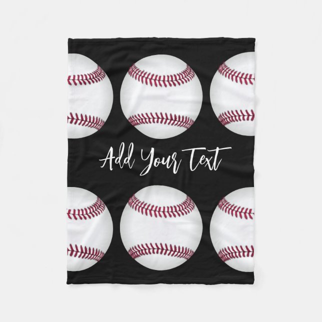 Basbollsport älskare lägger till din egen namn ell fleecefilt (Framsidan)