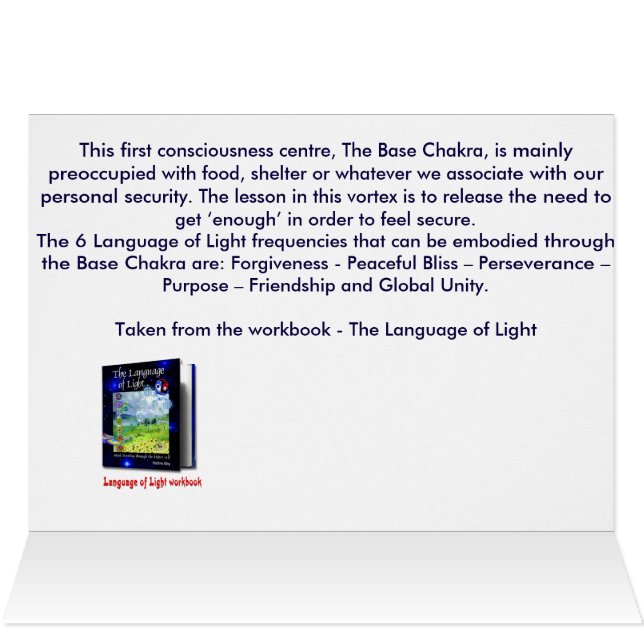 Base Chakra Hälsningskort (Insidan Horizontal (Överdel))