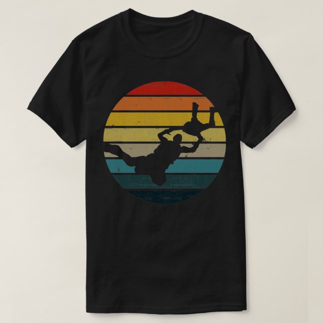 BASE hoppar över Silhouette på en stressad Retro S T Shirt (Design framsida)