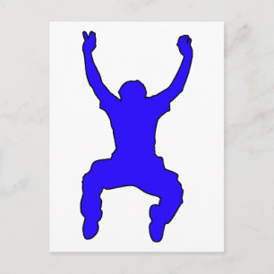 BASE Jumper Silhouette Free Falling Jump Vykort