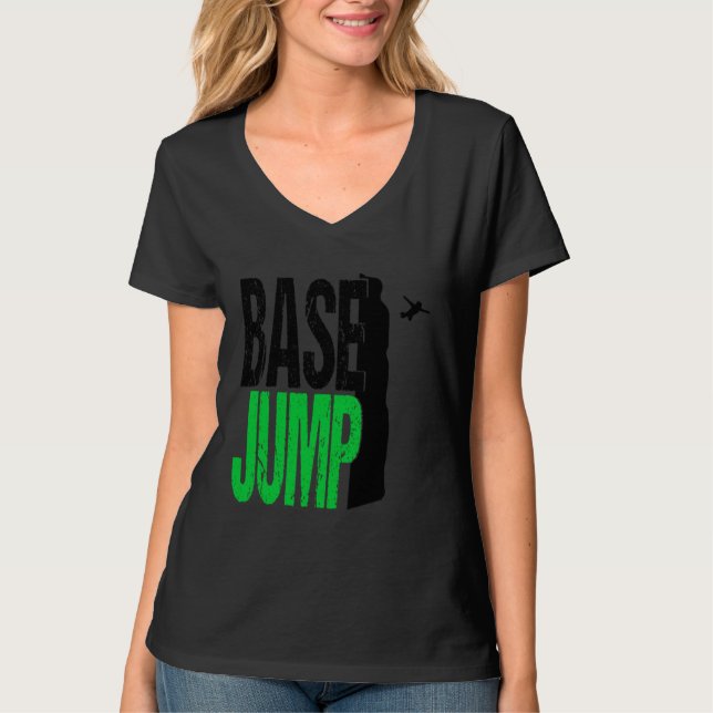 Base Jumping Extreme Sport Parachute T Shirt (Framsida)