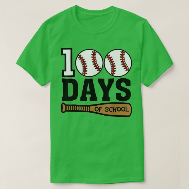 Baseball 100 dagar i Lycklig 100 dagars Teache T Shirt (Design framsida)
