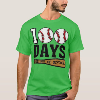 Baseball 100 dagar i Lycklig 100 dagars Teache T Shirt