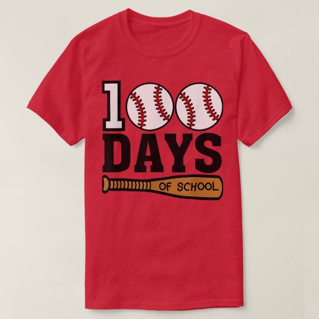 Baseball 100 dagar i Lycklig 100 dagars Teache T Shirt (Design framsida)