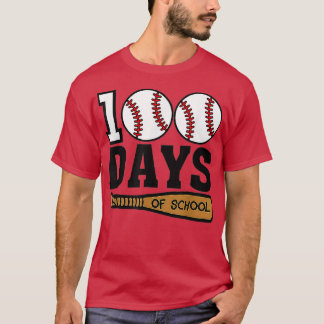 Baseball 100 dagar i Lycklig 100 dagars Teache T Shirt