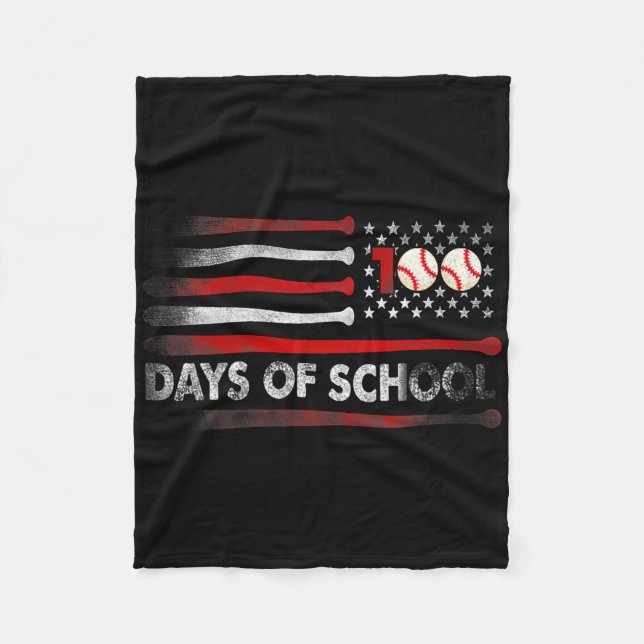 Baseball 100 dagar med basket 100 dagar tea fleecefilt (Framsidan)