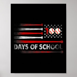 Baseball 100 dagar med basket 100 dagar tea poster