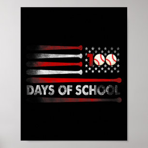 Baseball 100 dagar med basket 100 dagar tea poster