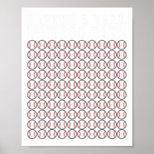 Baseball 100 dagars skolskeppslärare B Poster