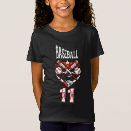 Baseball 11 Logo – Crossed Bats and Baseball  T Shirt