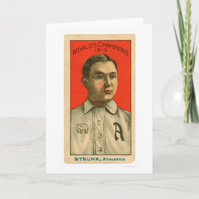 Baseball 1910 för Amos Strunk Kort (Framsida)