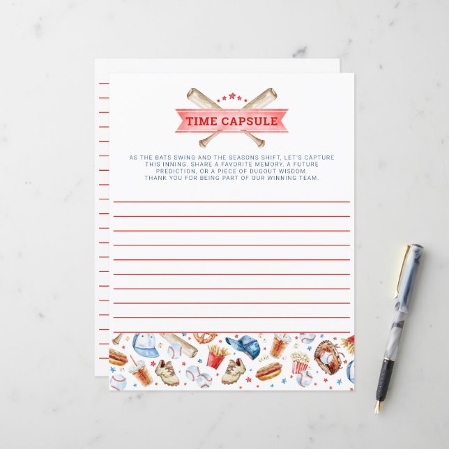 Baseball 1:a födelsedag - spelkort (Fram/Back In Situ)