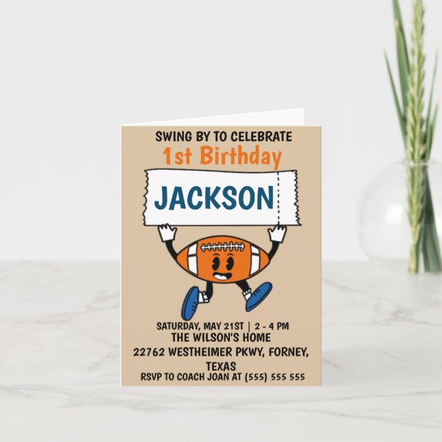 Baseball 1:a födelsedag Sporttema Inbjudan (Framsida)