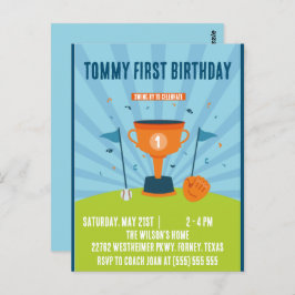 Baseball 1:a födelsedag Sporttema Vykort