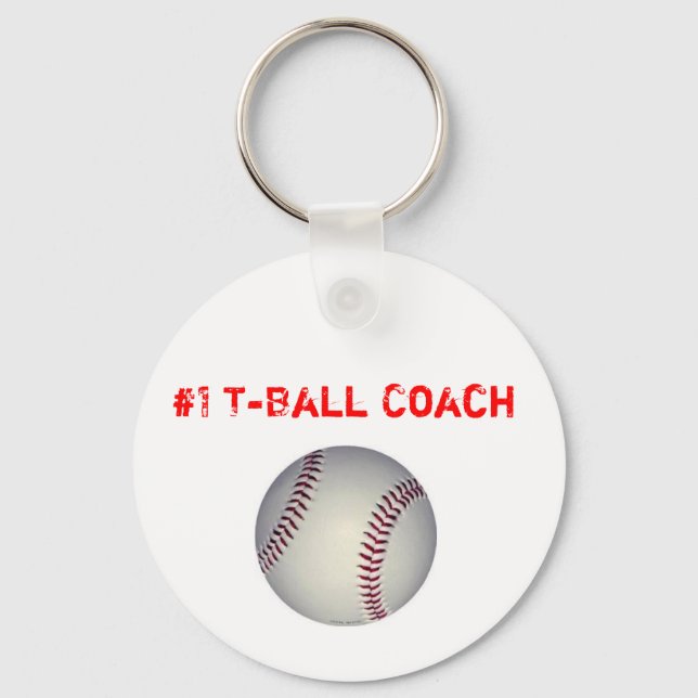baseball, #1 T-Boll Coach Nyckelring (Framsida)