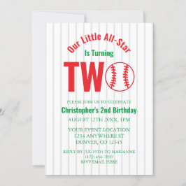 Baseball 2:a födelsedag med alla stjärnor inbjudningar