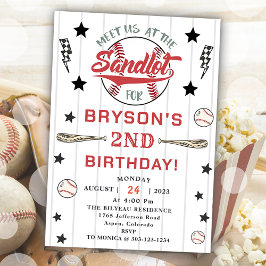 Baseball 2:a födelsedag Vintage Rookie Party Inbjudningar