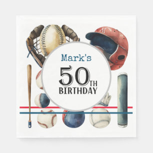 Baseball 50:e Födelsedagsfesten Pappersservett