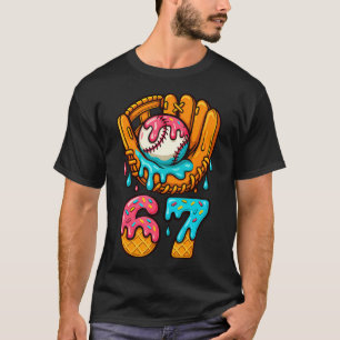 Baseball 67 Glass-ström 67 Six Seven Meme 67:e T Shirt