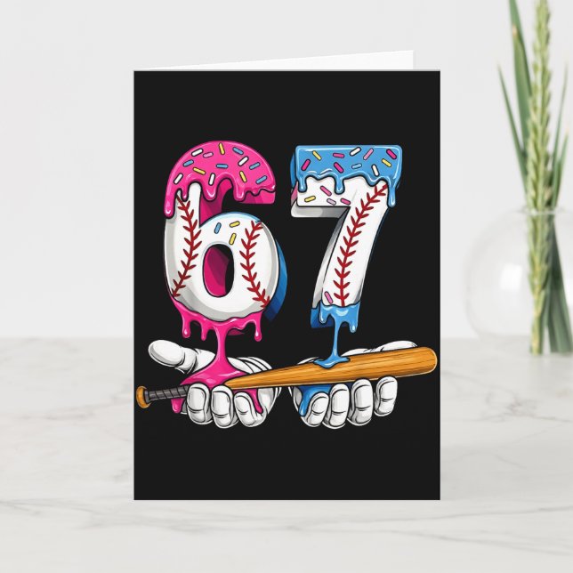 Baseball 67 Ice Cream Drip Six Seven Boys Funny Me Kort (Framsida)