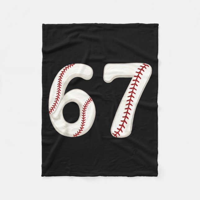 Baseball 67 Number Funny Six Seven Gen Alpha Meme  Fleecefilt (Framsidan)