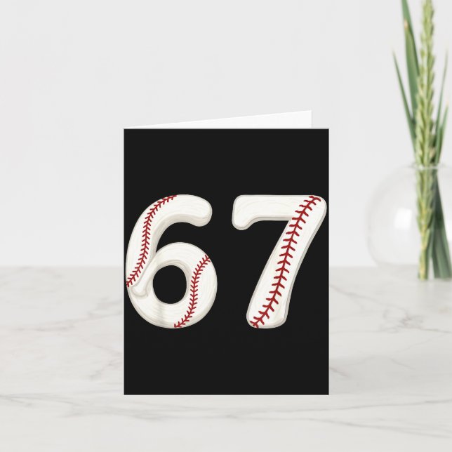 Baseball 67 Number Funny Six Seven Gen Alpha Meme  Kort (Framsida)