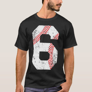 Baseball 6 Jersey-nummer T Shirt