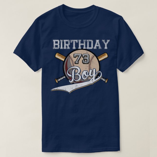 Baseball 73:e Födelsedagsfesten 73 år gammal baski T Shirt (Design framsida)