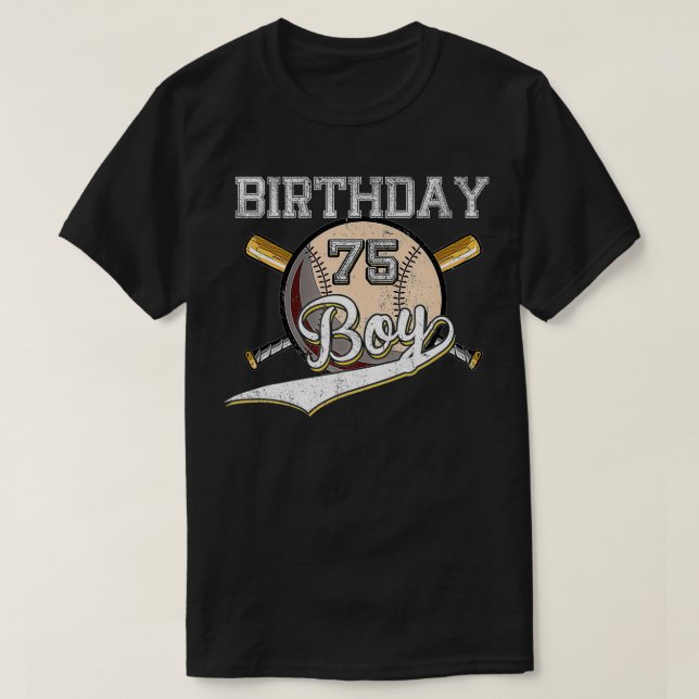 Baseball 75:e Födelsedagsfest 75 år gammal baskisk T Shirt (Design framsida)