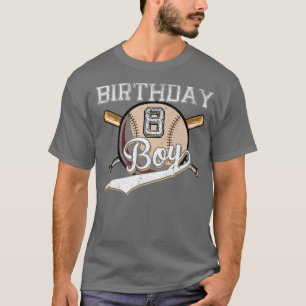 Baseball 8:e Födelsedagsfesten 8:e året gammal bas T Shirt