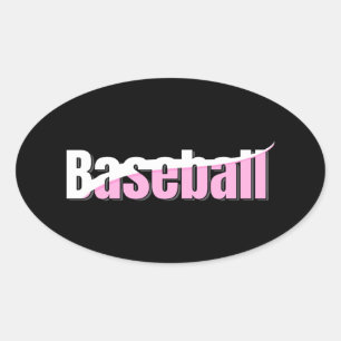 Baseball Abstrakt Swant - Girly Ord Art Ovalt Klistermärke