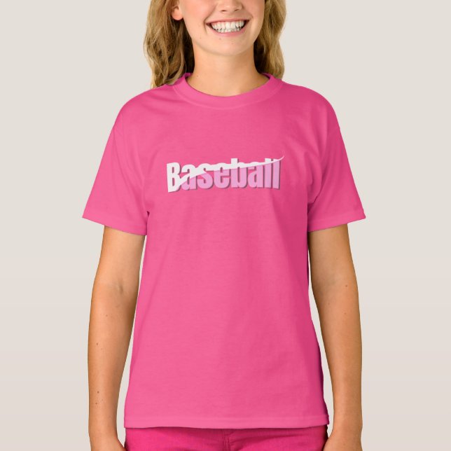 Baseball Abstrakt Swant - Girly Ord Art T Shirt (Framsida)