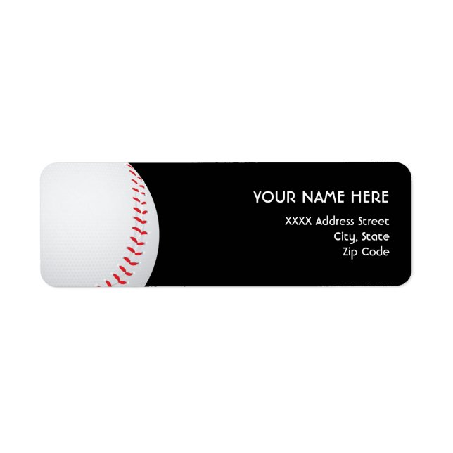 Baseball Adressetiketters Returadress Etikett (Framsidan)